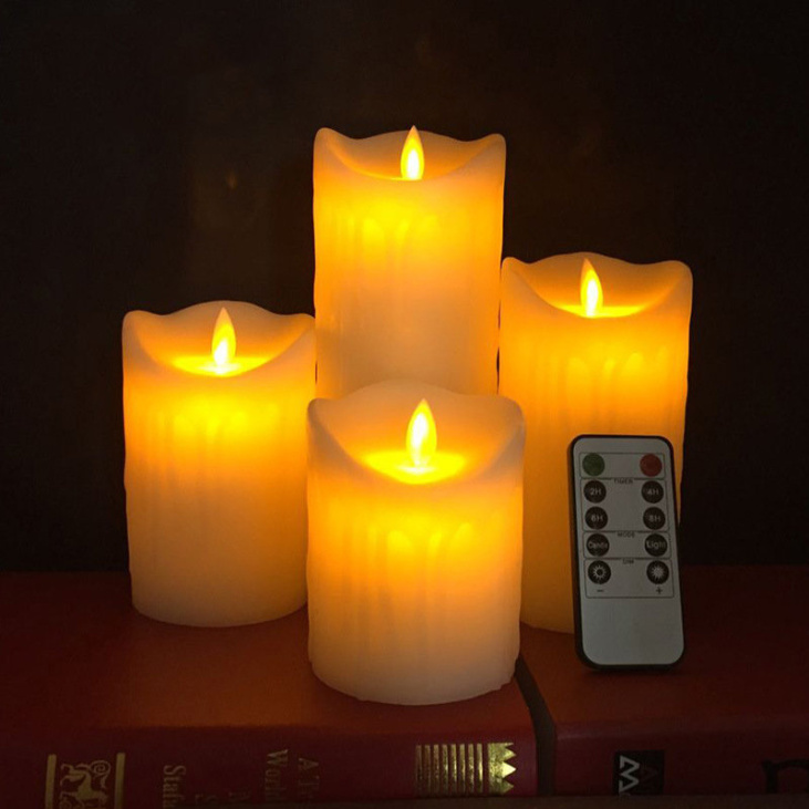 картинка Светодиодная свеча с эффектом горящего пламени и оплавленного воска 7,5