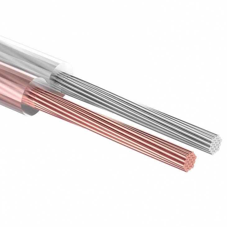 картинка Кабель акустический 2х0,50 мм² прозрачный Silicon (бухта 100 м) Rexant