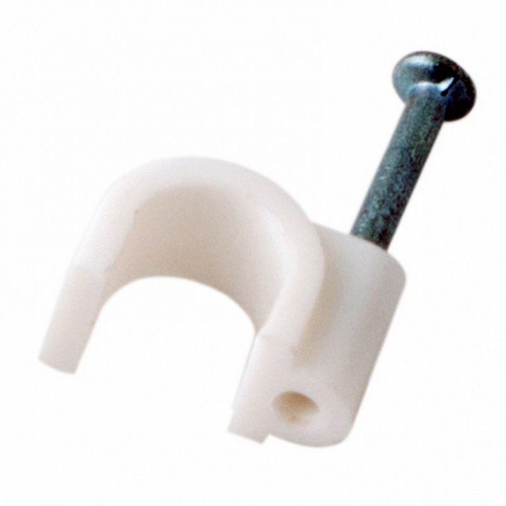 картинка Крепеж кабеля круглый 6 мм, белый (упак. 20 шт)  Rexant