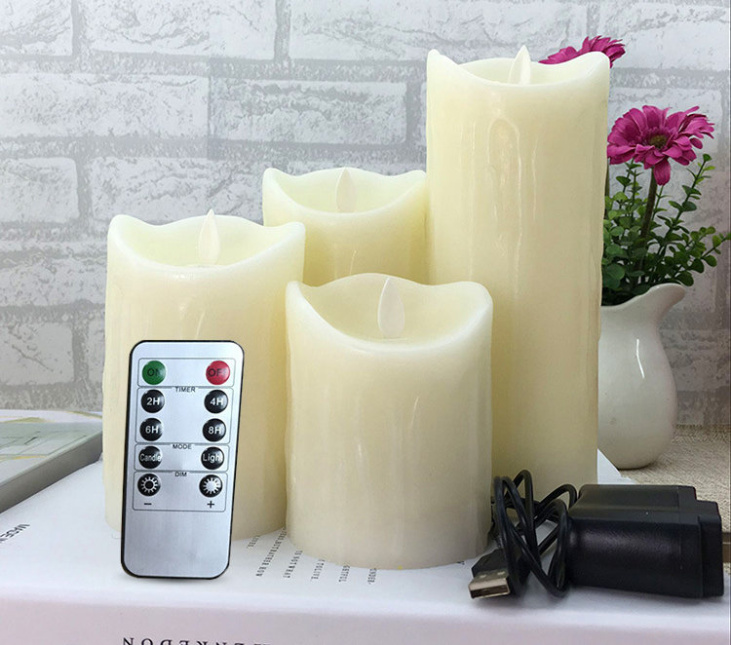 картинка Светодиодная свеча с эффектом горящего пламени и оплавленного воска 7,5