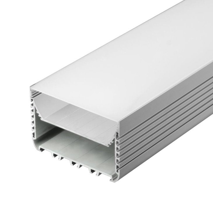 картинка Светодиодный профиль (LED), Профиль с экраном ALU-Power-W8070-2000-Anod+frost [80x70mm]
