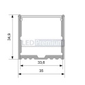картинка Светодиодный профиль (LED), Профиль ARH-Power-W35-2000-Anod[35x35mm]