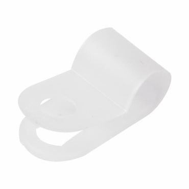 Скоба под винт 5 мм, белая (упак. 50 шт)  Rexant