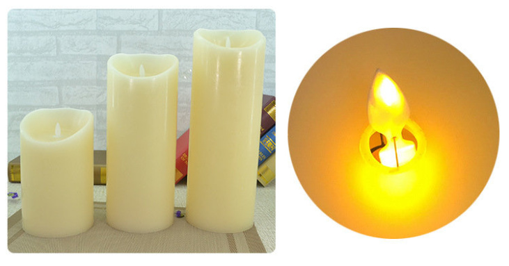 картинка Глянцевая светодиодная свеча с эффектом живого пламени 12,5