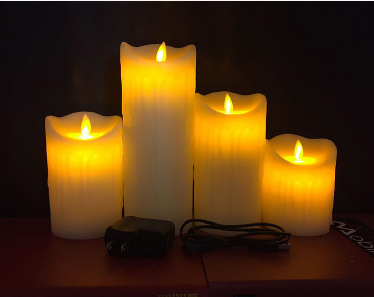 картинка Светодиодная свеча с эффектом горящего пламени и оплавленного воска 7,5